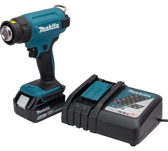 Строительный фен аккумуляторный Makita DHG180RT1J (кейс, с 1 АКБ и ЗУ)